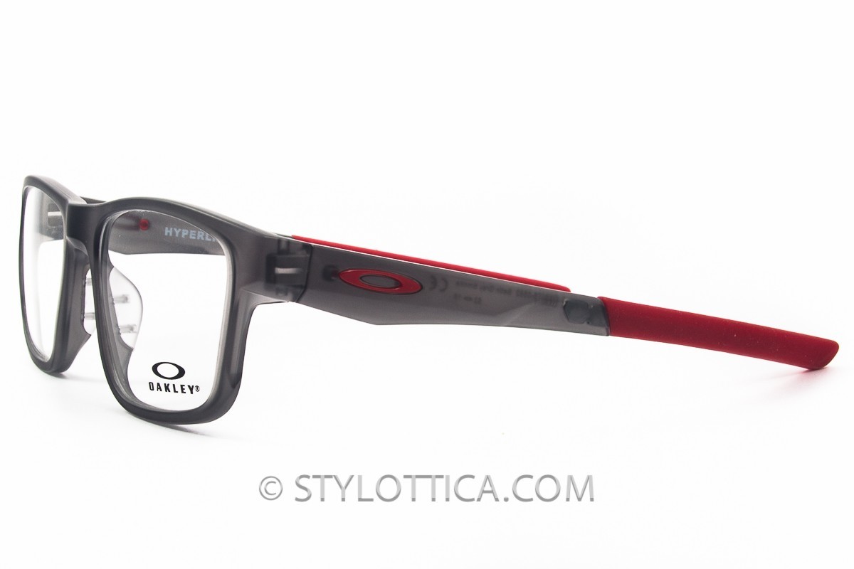 OAKLEY Eyeglasses Hyperlink OX8078-0552 Gray Red rectangular lenses
