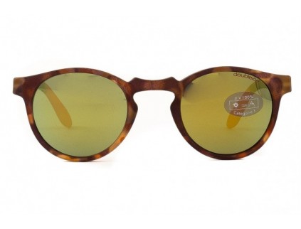 DOUBLEICE Runde Schildkröten-Sonnenbrille in demi fluo Orange