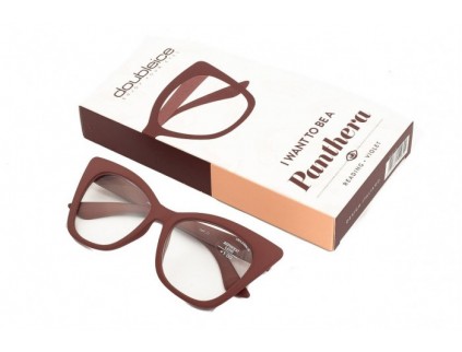 DOUBLEICE Panthera Violet Bordeaux gafas de lectura premontadas
