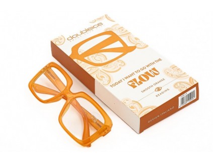 Gafas de lectura premontadas DOUBLEICE Flow lisa naranja