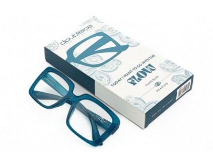 Occhiali da lettura premontati DOUBLEICE Flow fluid blue