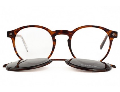 SNOB MILANO Dogui Vee snv178cpc31 eyeglasses with polarized clip on