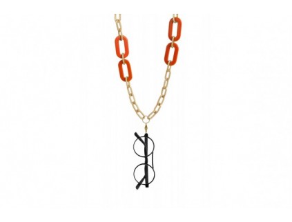 Collana portaocchiali magnetica EYESONOFF Deco 70's Oro Arancio