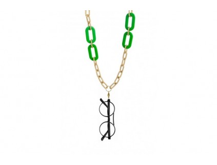 EYESONOFF Deco 70-tals grönguld magnetiska glasögonhållare halsband