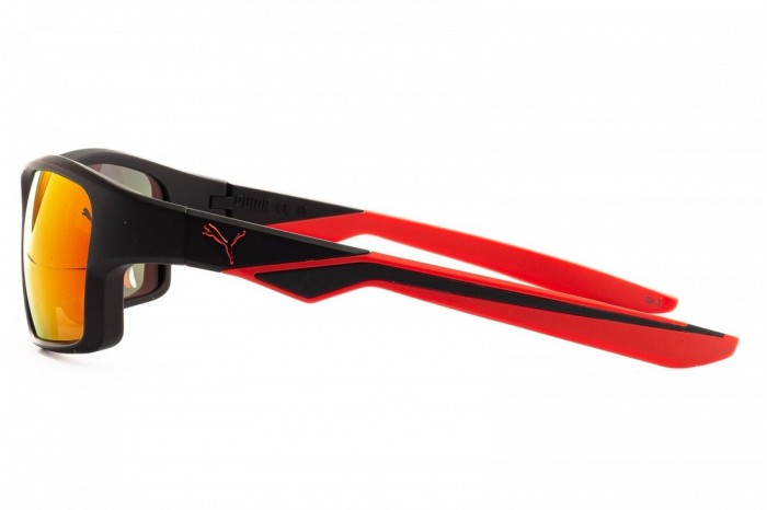 PUMA Solglasögon PU0437S 002 Svart Röd