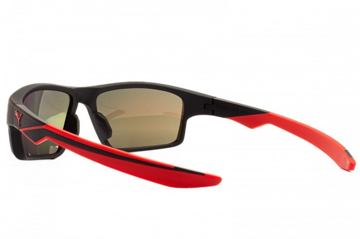 PUMA Solglasögon PU0437S 002 Svart Röd