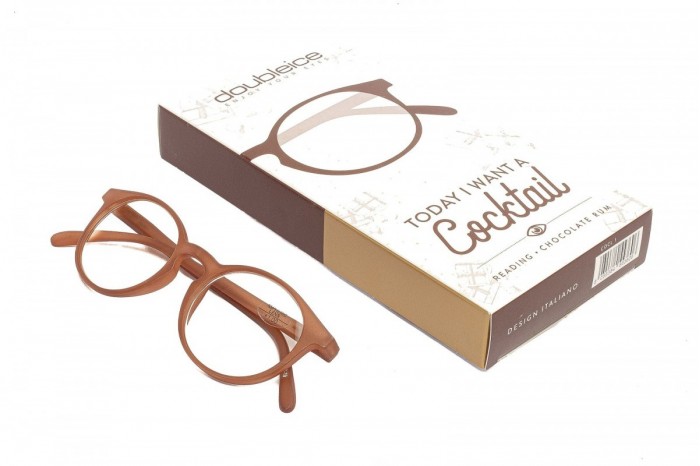 DOUBLEICE Cocktail Chocolate Rum Pre-assembled Reading Glasses