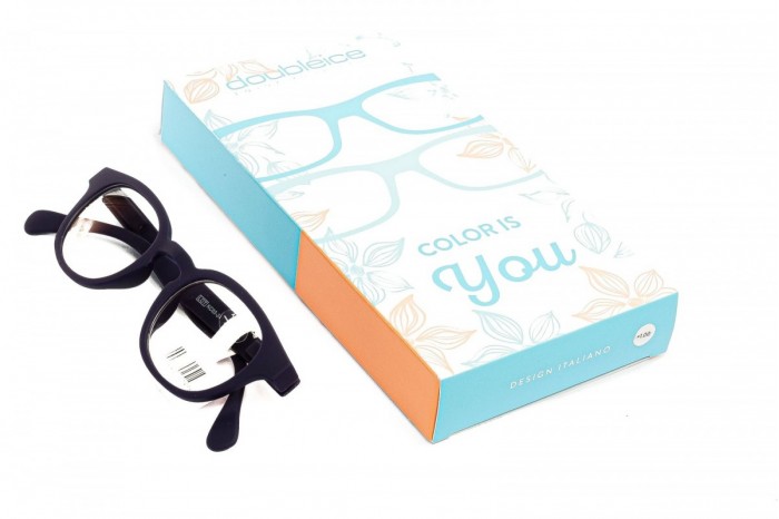 DOUBLEICE Candy Blue Pre-assembled Reading Glasses