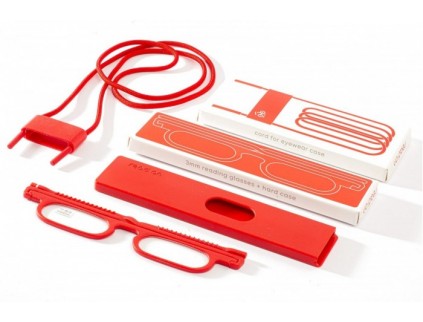 READ ON Reading Glasses Full Kit with Case and Cord - Red
