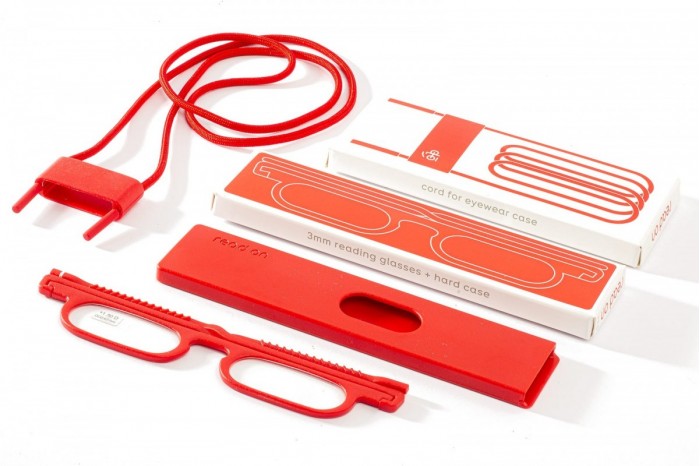 READ ON Occhiali da lettura Full Kit con custodia e cordino - Rosso