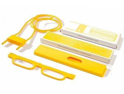 READ ON Occhiali da letturaFull Kit con custodia e cordino - Giallo