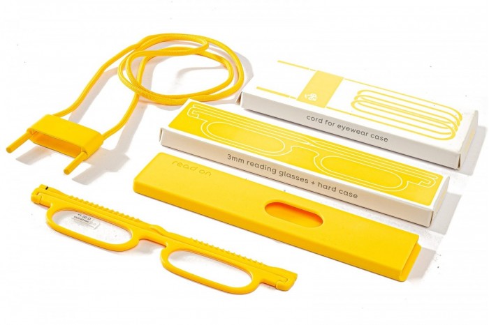 READ ON Occhiali da letturaFull Kit con custodia e cordino - Giallo