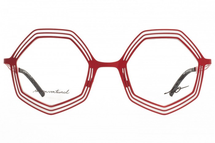 LIÒ Skeleton Brille 1246 c02 Rot iO Unkonventionell